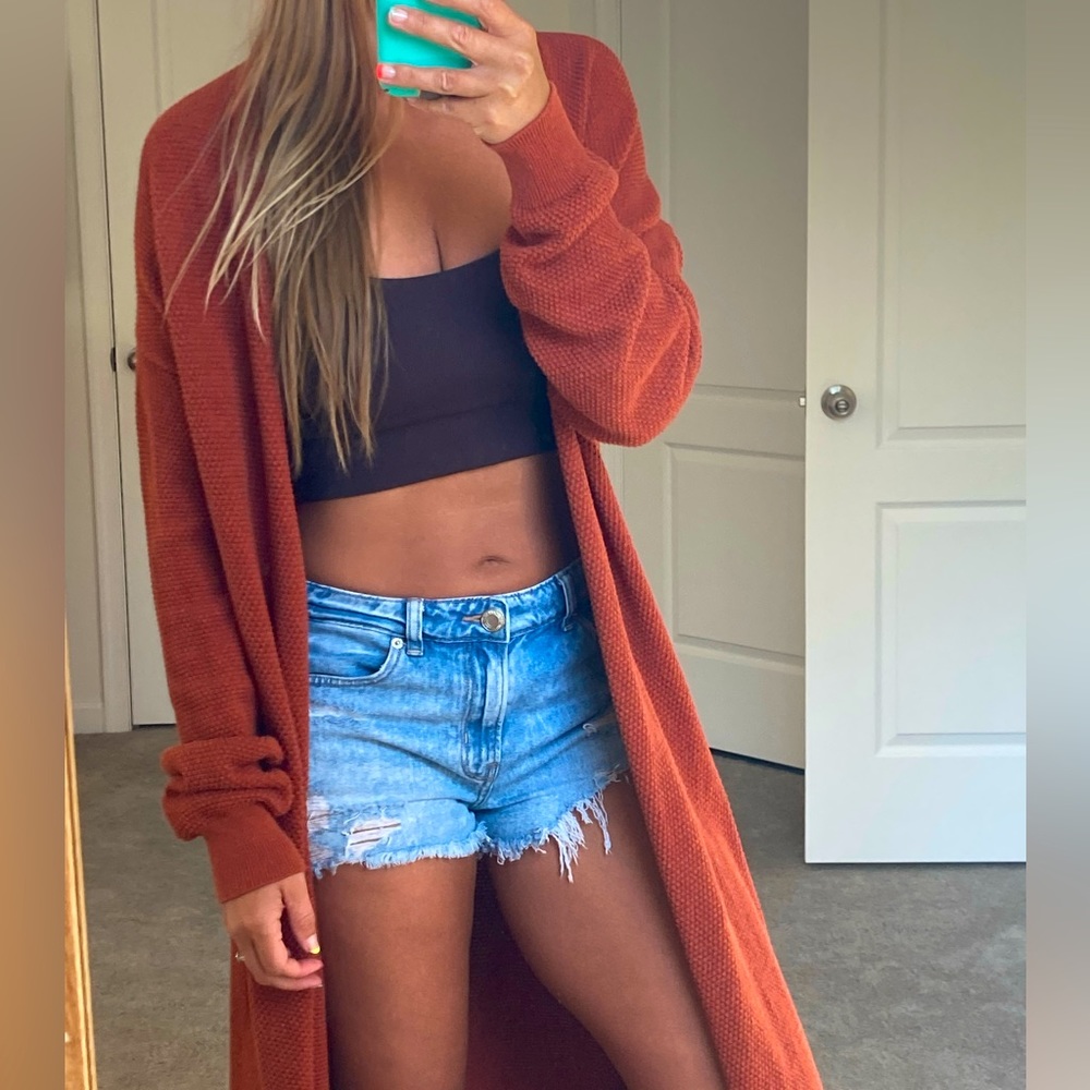 Free people beach, rust cardigan - Picture 1 of 7